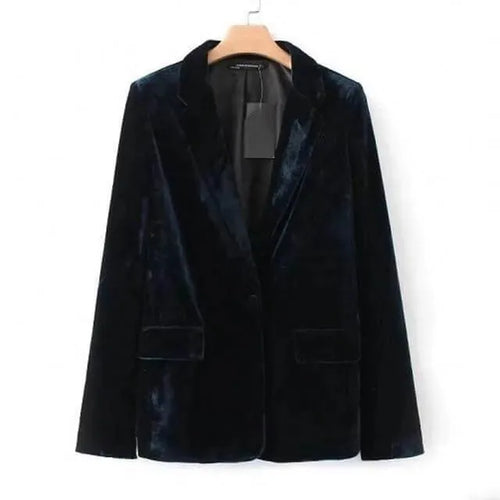 1-Button Velvet Blazer Women - Suit Jacket
