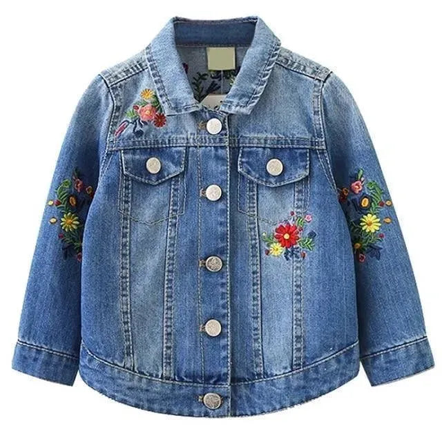 Kids Embroidered Denim Jacket Casual Style