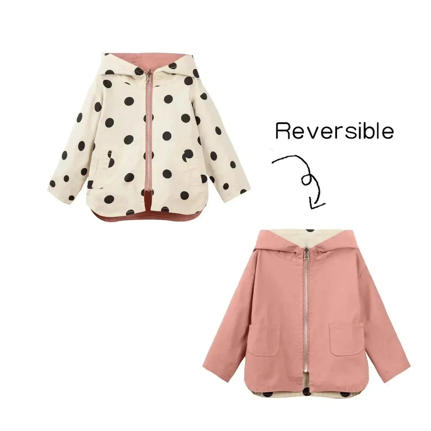 Kids Hooded Windbreaker Jacket Casual Style