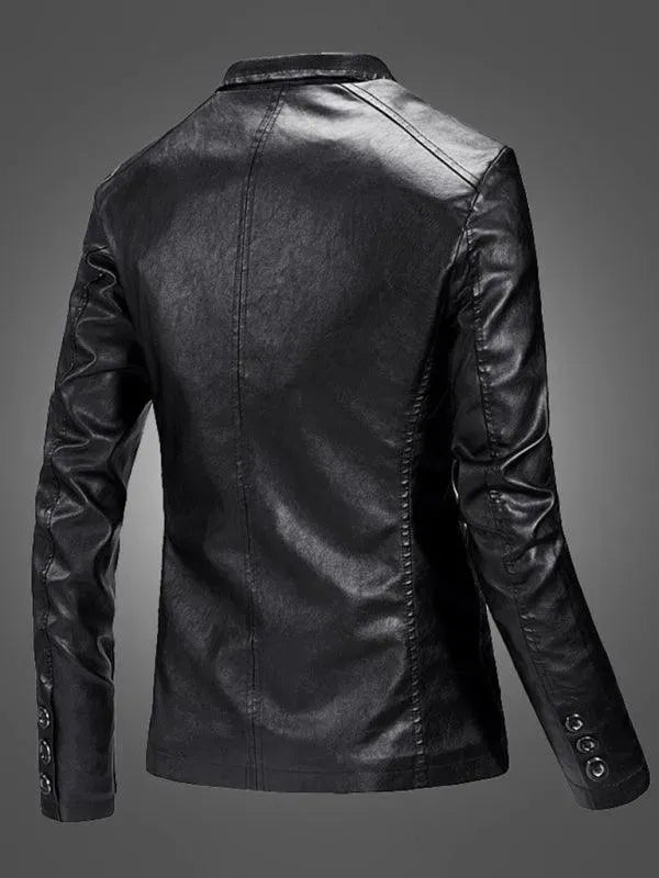 Men Blazer - Casual Leather Slim Fit Blazer