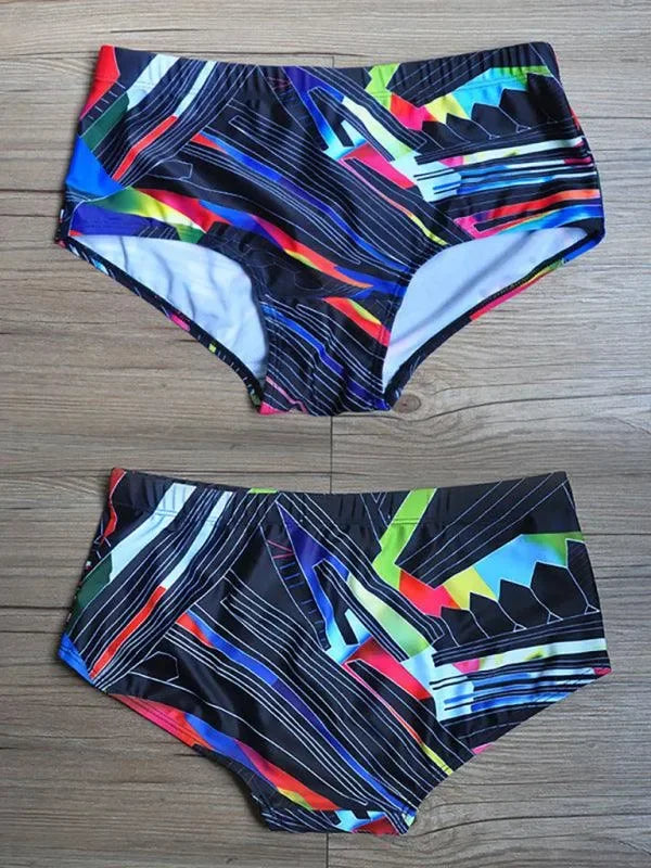 Men Geometric Swim Briefs