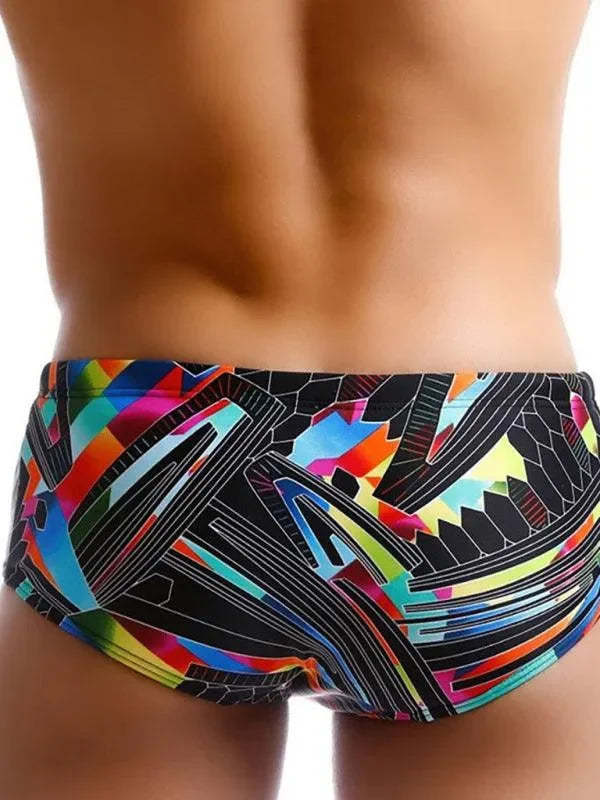 Men Geometric Swim Briefs