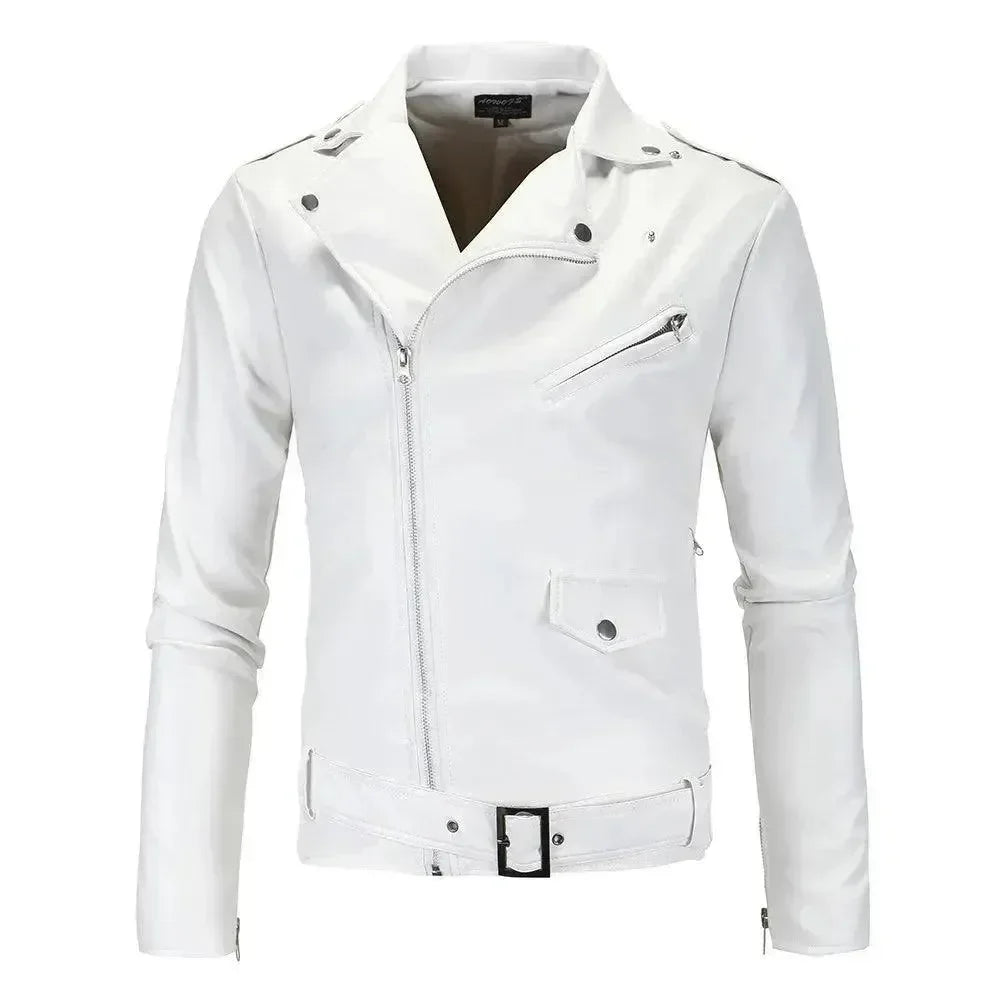 Men’s Biker Jacket Belted Hem Style