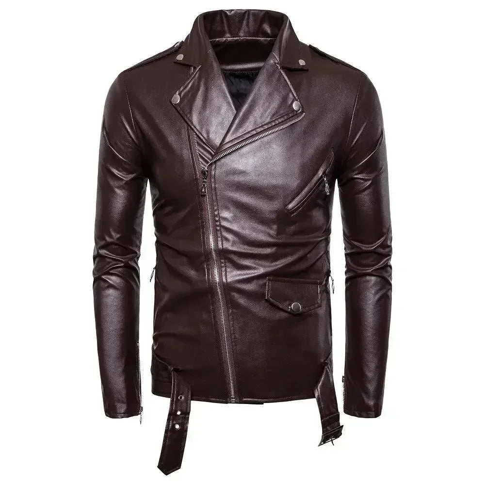 Men’s Biker Jacket Belted Hem Style