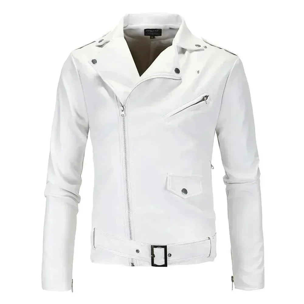 Men’s Biker Jacket Belted Hem Style