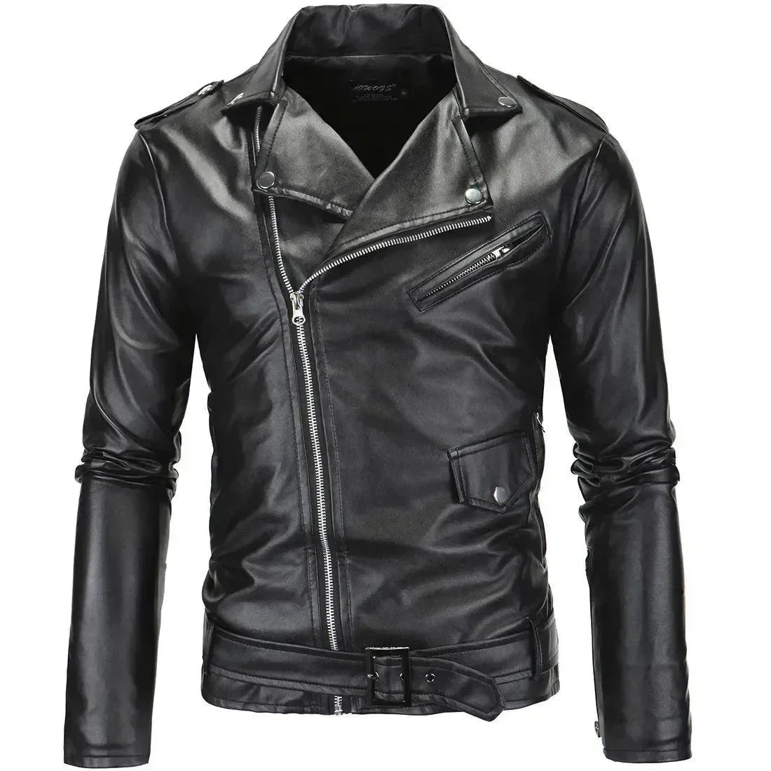Men’s Biker Jacket Belted Hem Style