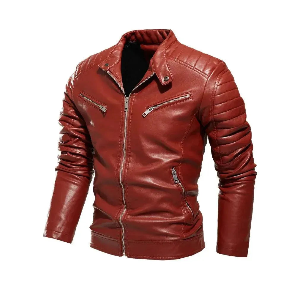 Men’s Biker Jacket Patchwork Fur Style