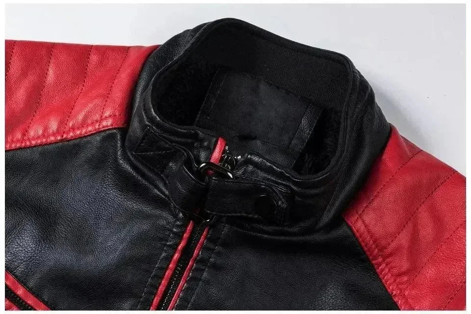 Men’s Biker Moto Jacket Turtleneck Style