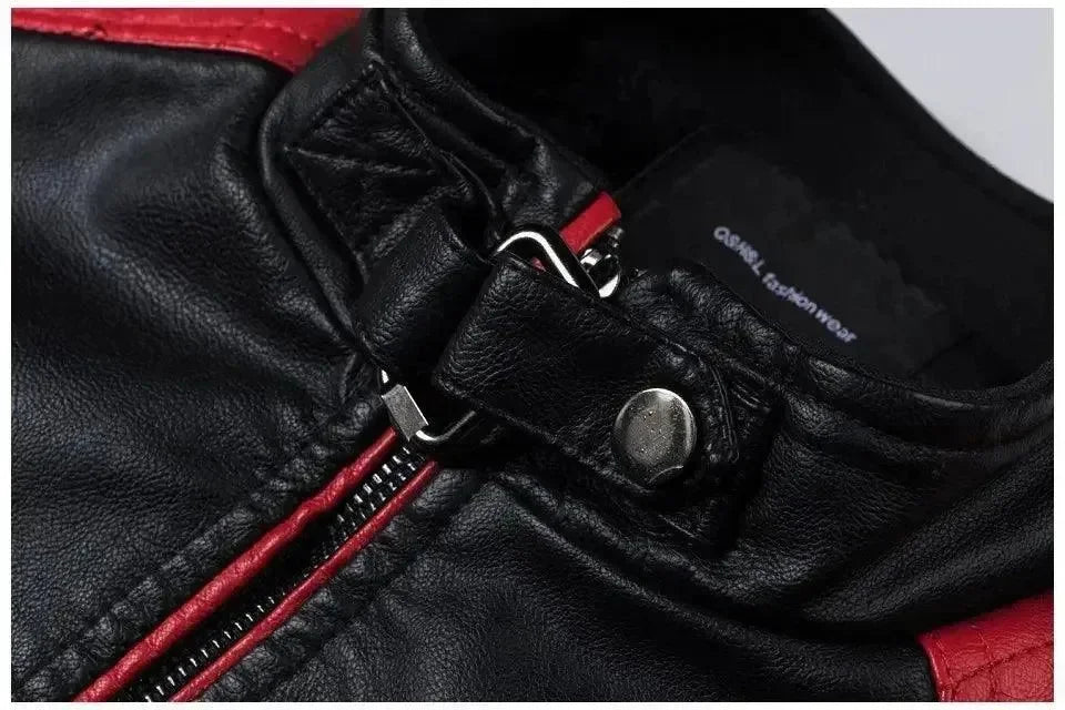 Men’s Biker Moto Jacket Turtleneck Style