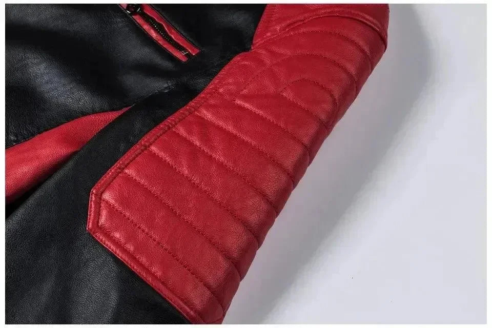 Men’s Biker Moto Jacket Turtleneck Style