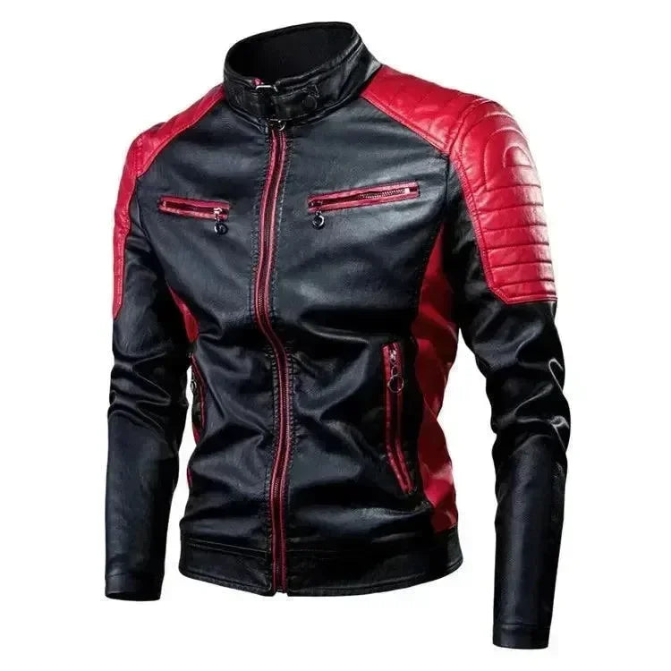 Men’s Biker Moto Jacket Turtleneck Style