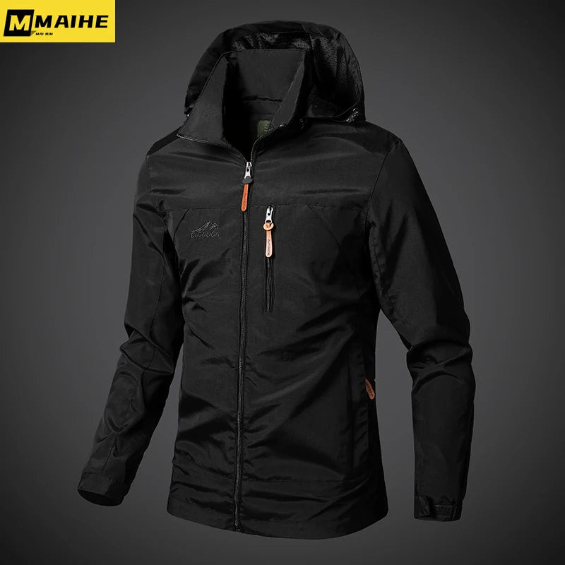 Men's Bomber Windbreaker Jacket Hooded Lightweight Style
