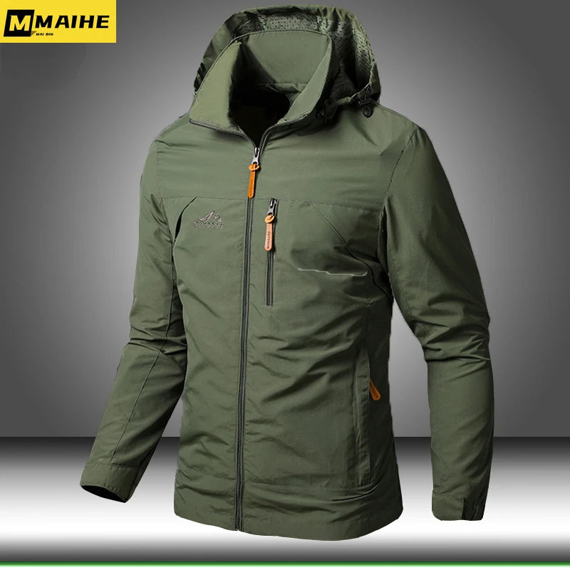 Men's Bomber Windbreaker Jacket Hooded Lightweight Style