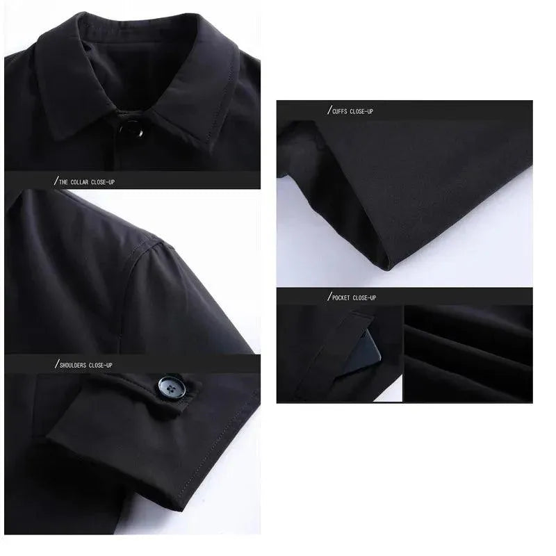 Men's Car Coat Single Breasted Classic Fit-men's coat-LeStyleParfait