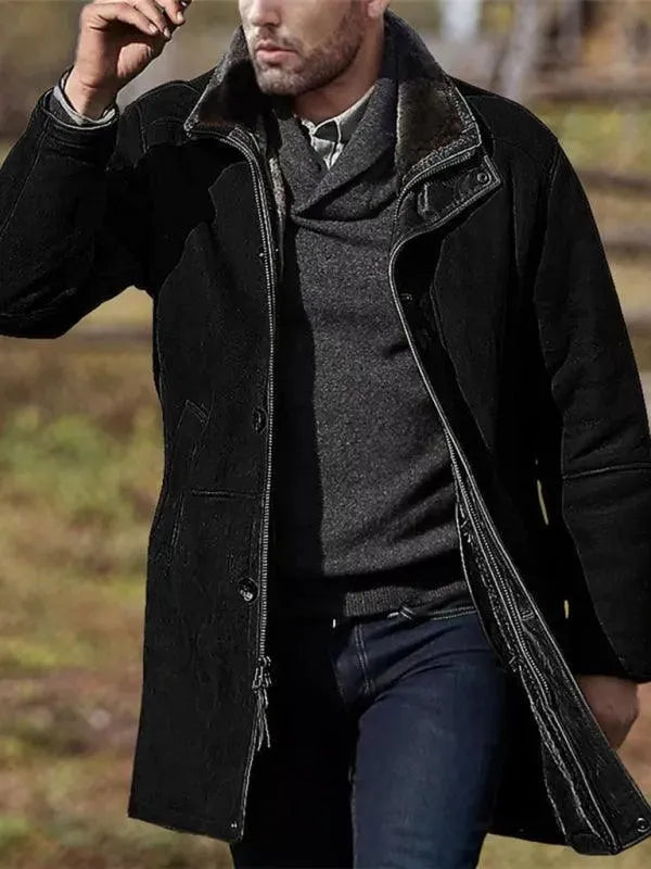 Men's Casual Overcoat Mid Length Zipper Style