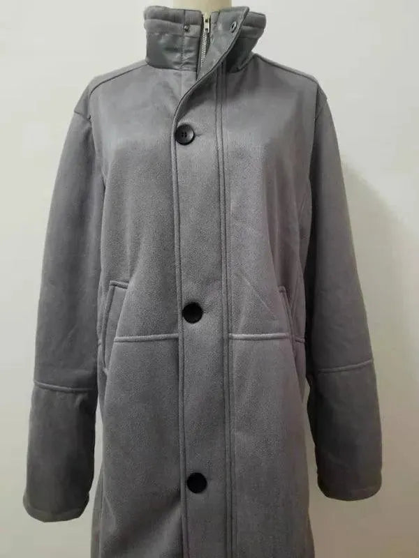 Men's Casual Overcoat Mid Length Zipper Style