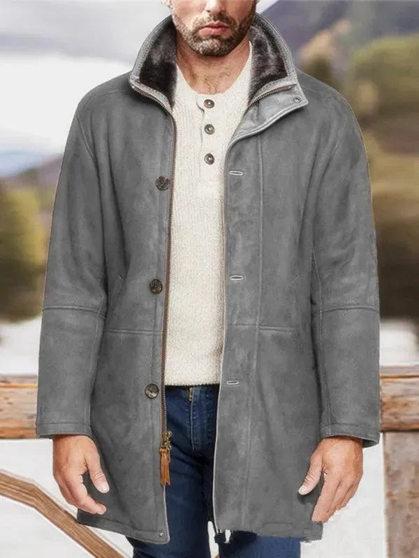 Men's Casual Overcoat Mid Length Zipper Style