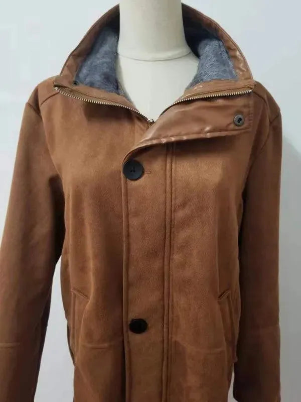 Men's Casual Overcoat Mid Length Zipper Style