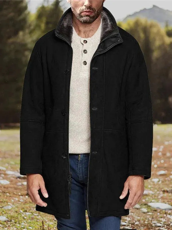 Men's Casual Overcoat Mid Length Zipper Style
