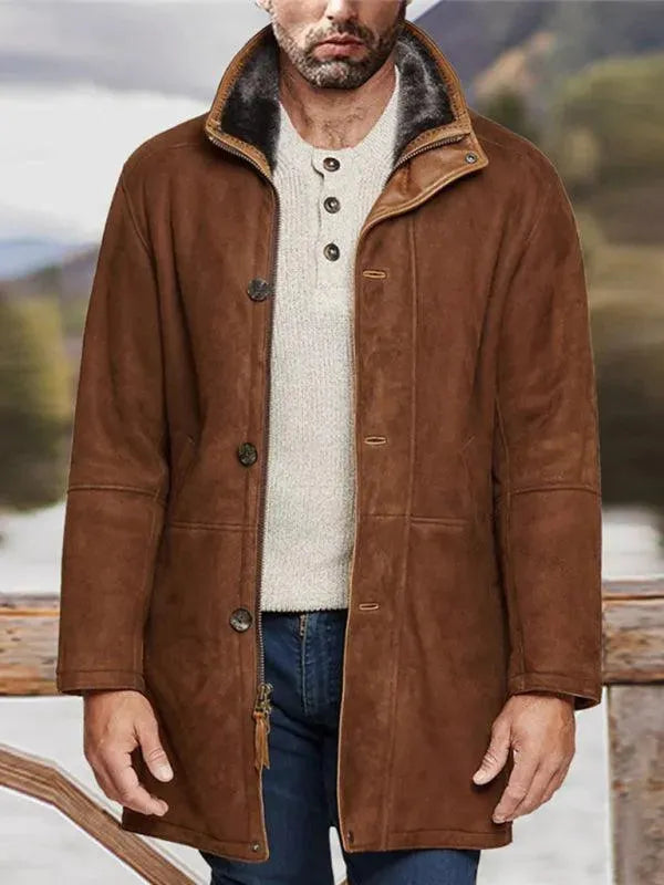 Men's Casual Overcoat Mid Length Zipper Style