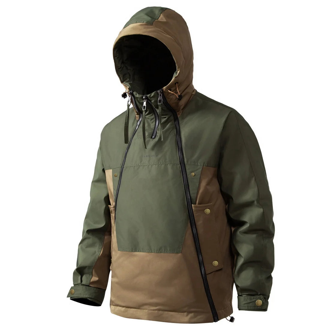Men's Colorblock Windbreaker Jacket Hooded Casual Style
