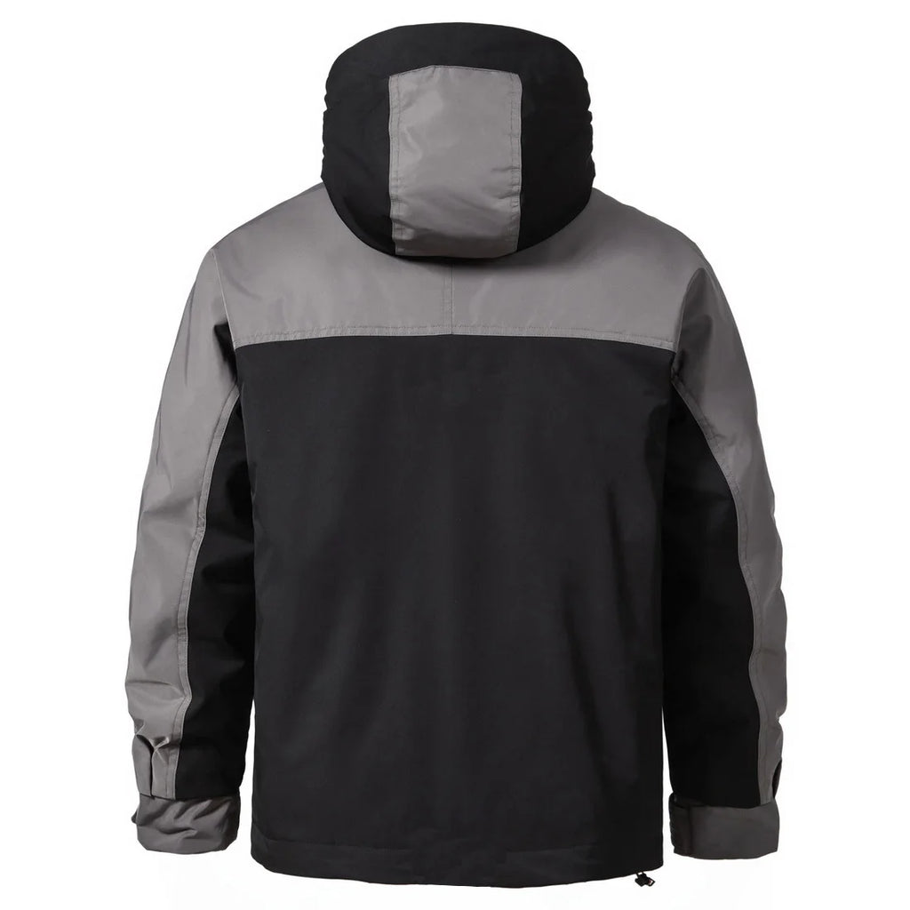 Men's Colorblock Windbreaker Jacket Hooded Casual Style