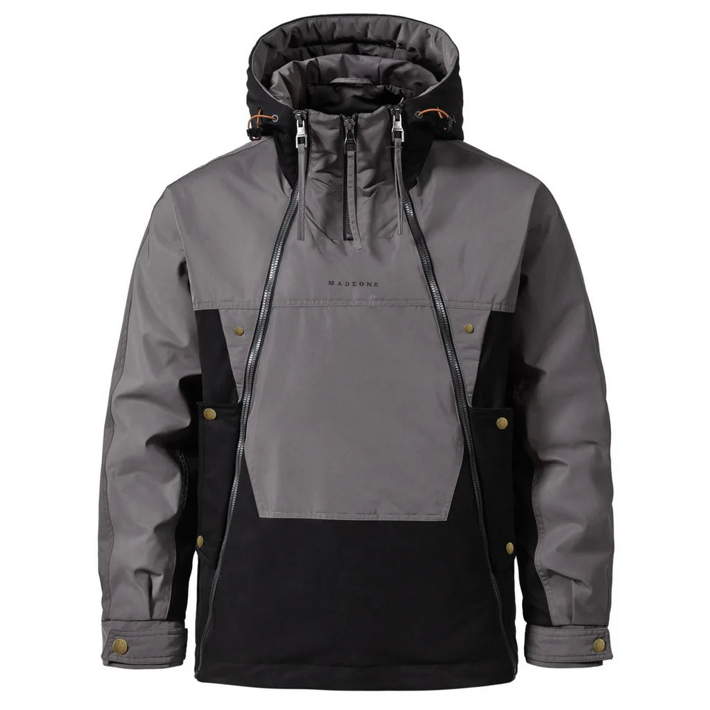 Men's Colorblock Windbreaker Jacket Hooded Casual Style