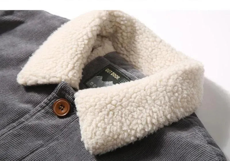 Men’s Corduroy Winter Jacket Warm Style