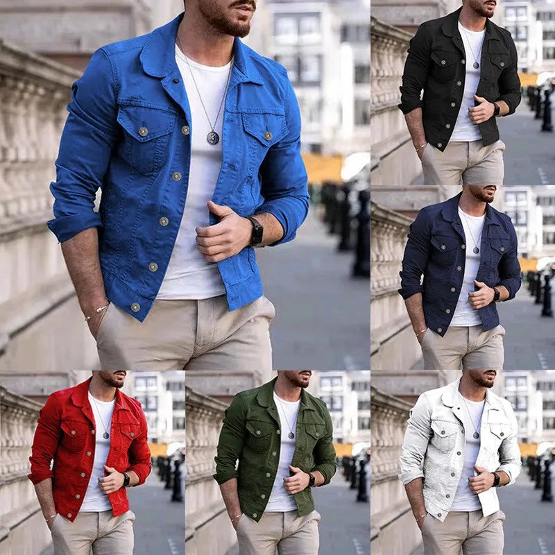 Men's Denim Trucker Jacket Slim Fit Classic Style