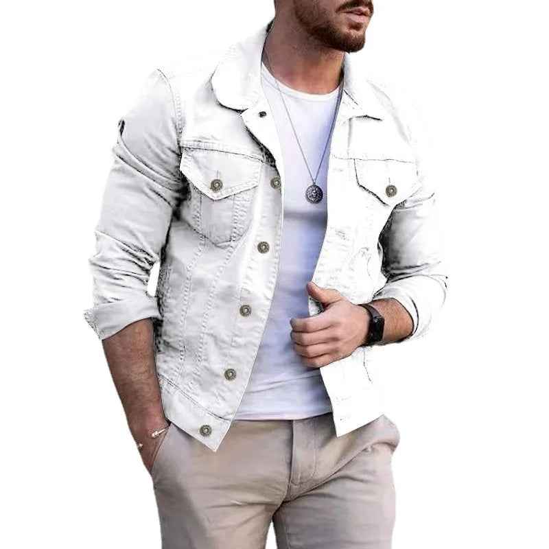 Men's Denim Trucker Jacket Slim Fit Classic Style