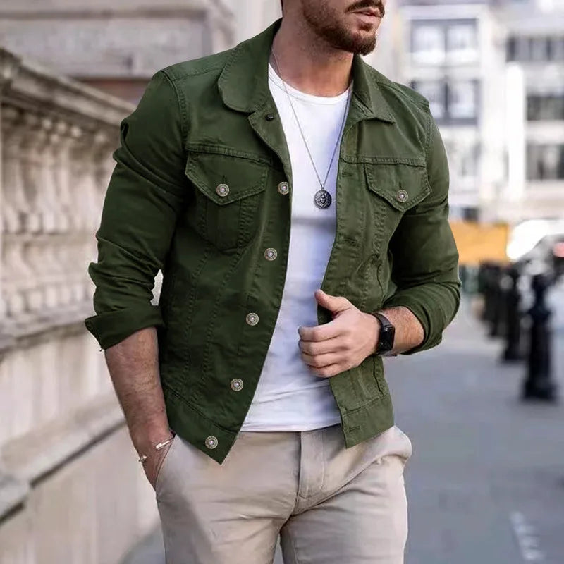 Men's Denim Trucker Jacket Slim Fit Classic Style