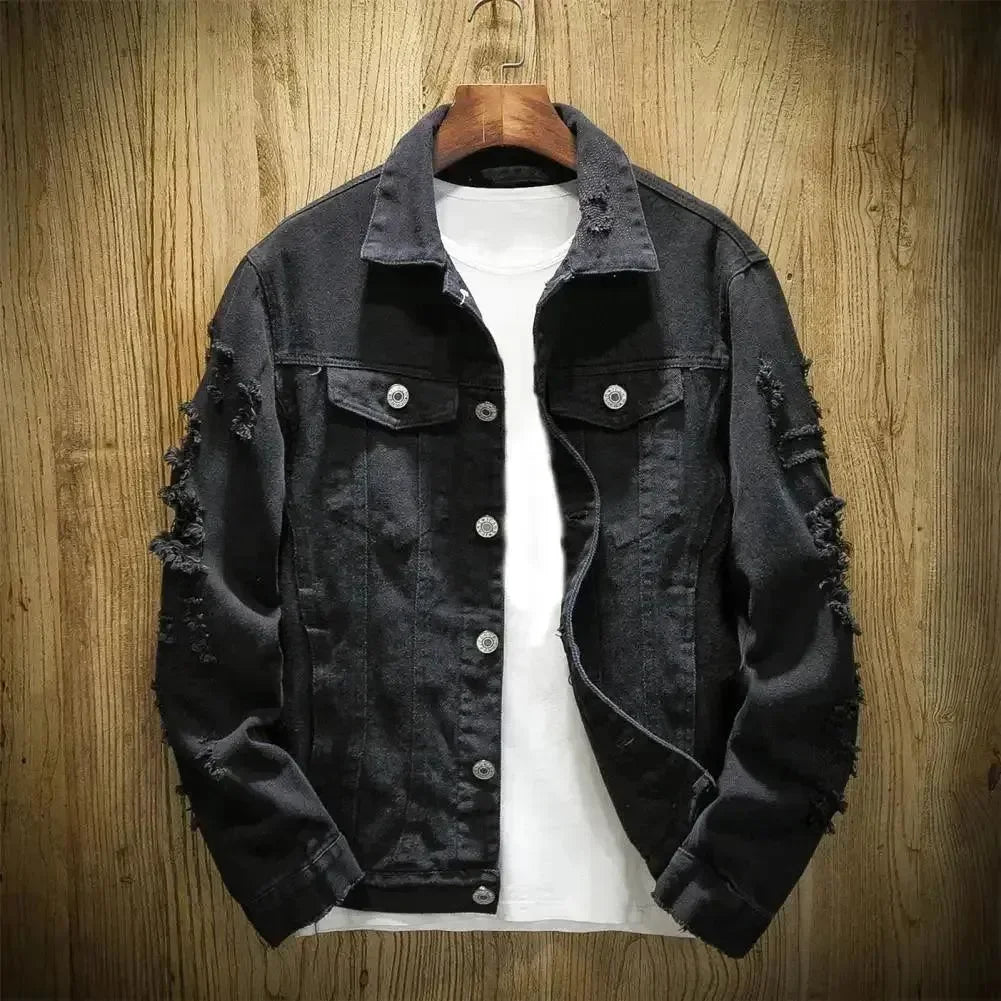 Men’s Denim Trucker Jacket Streetwear Style