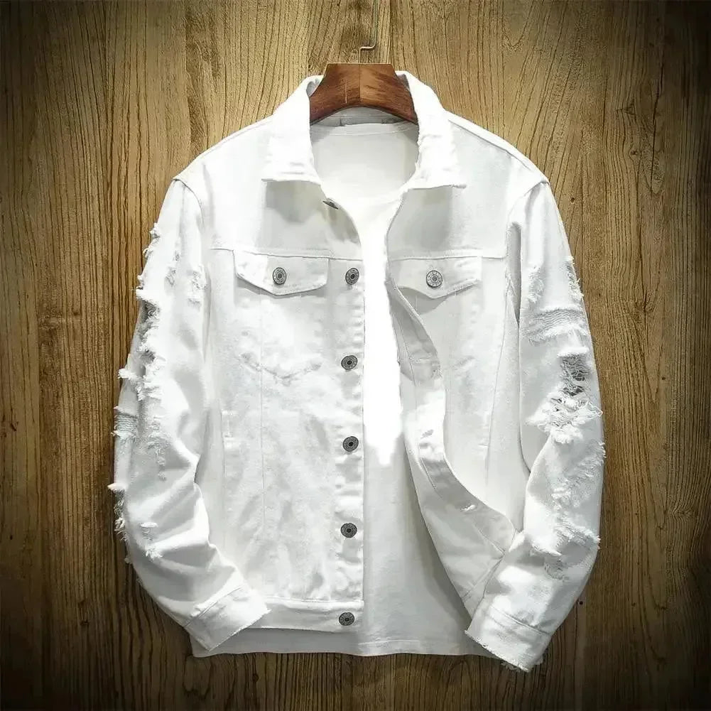 Men’s Denim Trucker Jacket Streetwear Style