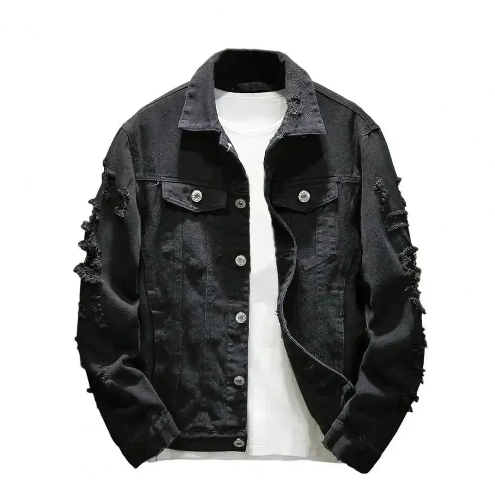 Men’s Denim Trucker Jacket Streetwear Style