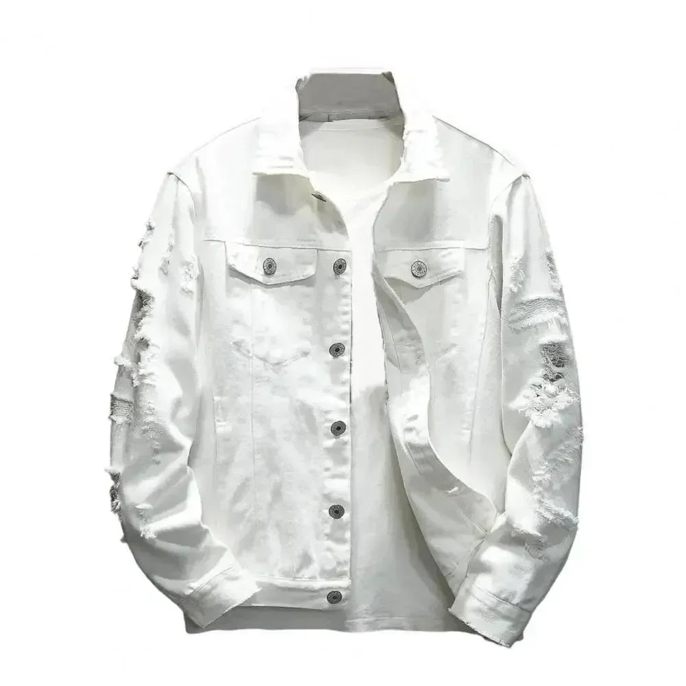Men’s Denim Trucker Jacket Streetwear Style