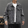 Men's Distressed Trucker Jacket Vintage Streetwear Style