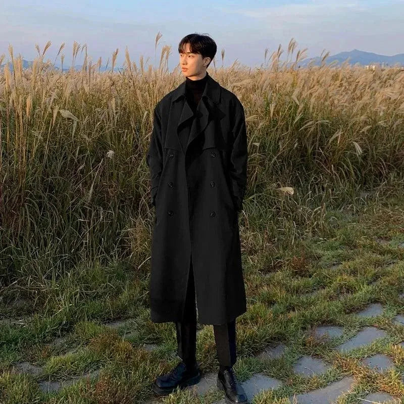 Men's Double Breasted Coat Longline Modern Style