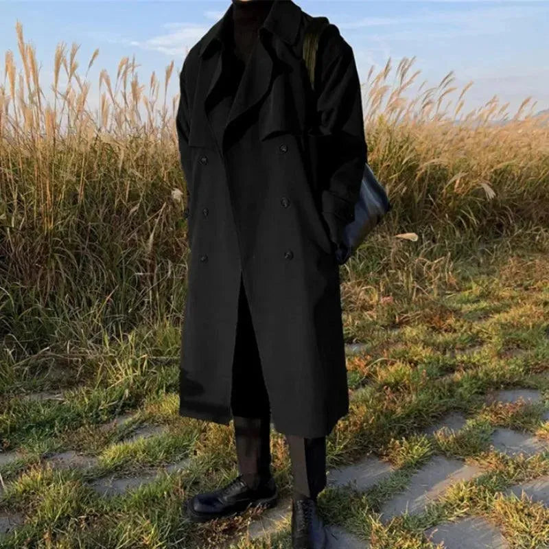 Men's Double Breasted Coat Longline Modern Style