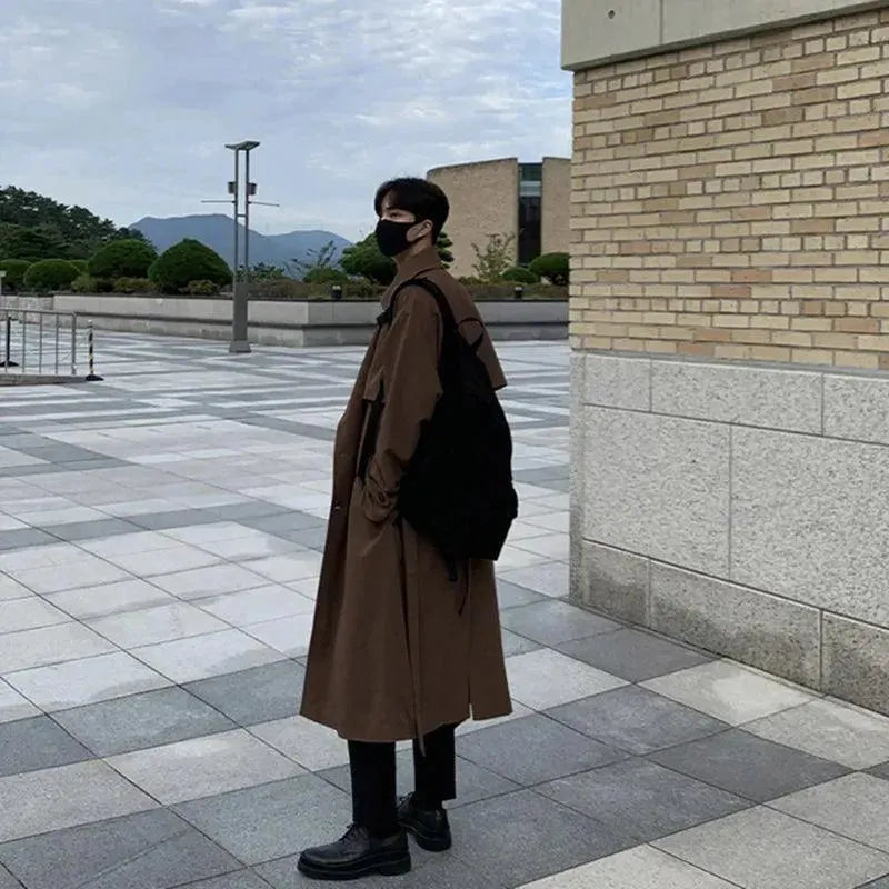 Men's Double Breasted Coat Longline Modern Style