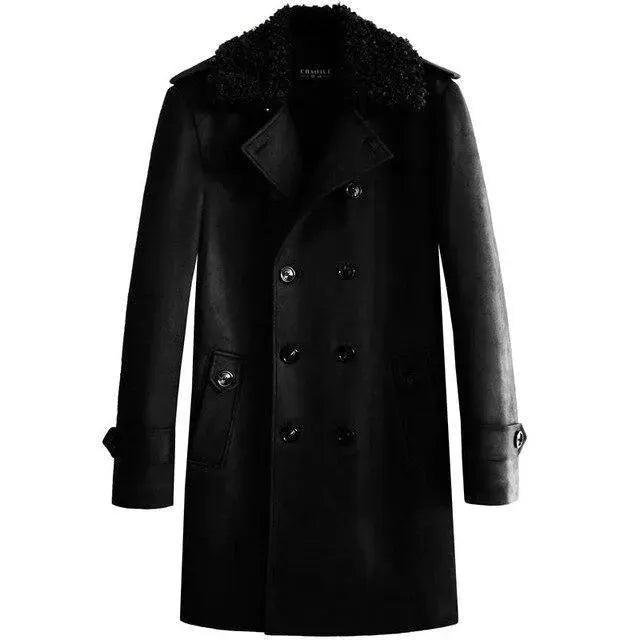 Men's Double Breasted Trench Coat Warm Classic Style