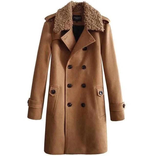 Men's Double Breasted Trench Coat Warm Classic Style