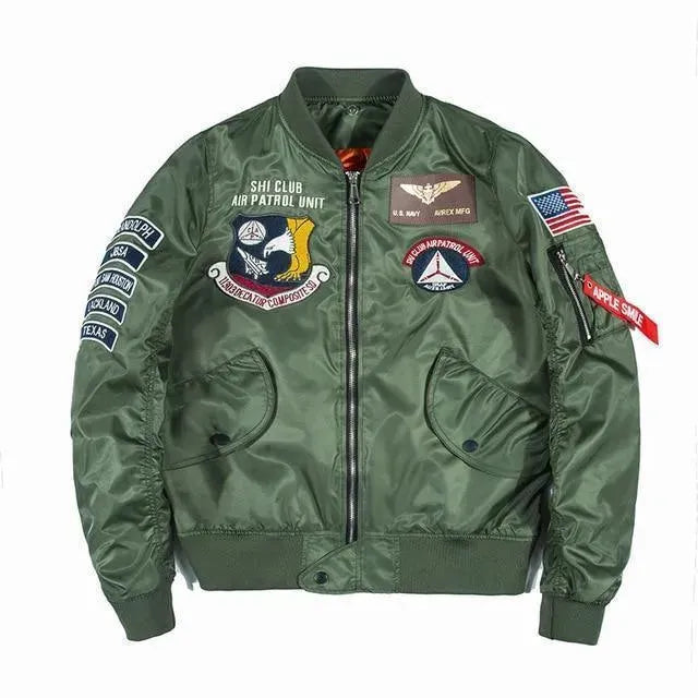 Men’s Embroidered Bomber Jacket Street Style