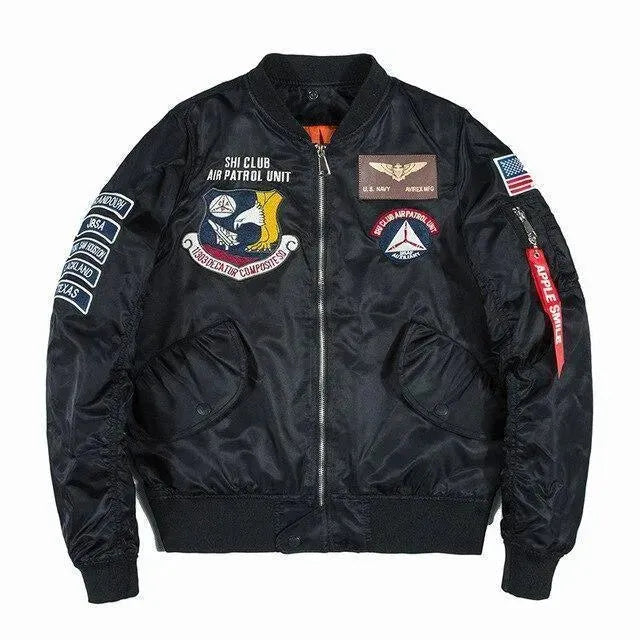 Men’s Embroidered Bomber Jacket Street Style