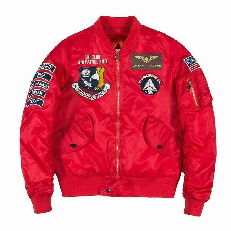 Men’s Embroidered Bomber Jacket Street Style