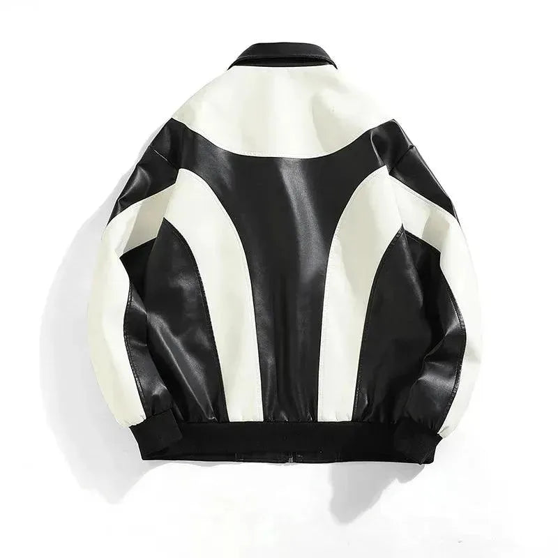 Men’s Faux Leather Bomber Jacket Padded Style