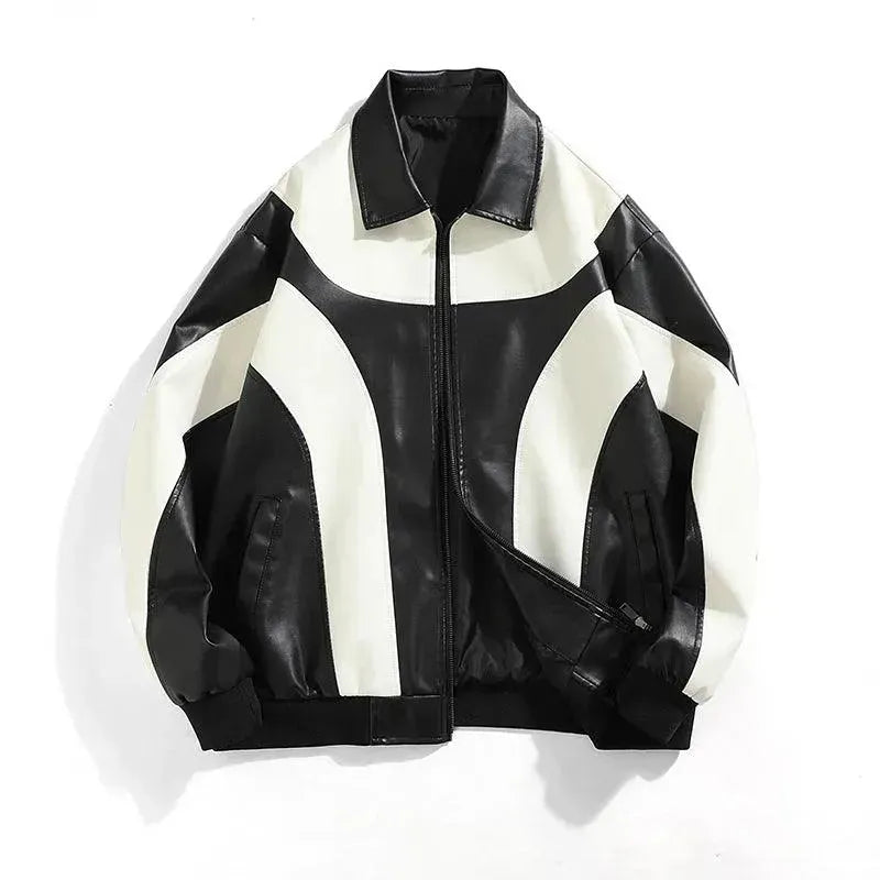 Men’s Faux Leather Bomber Jacket Padded Style