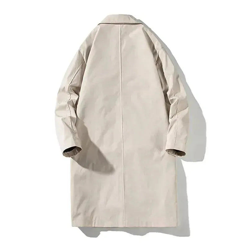 Men's Faux Leather Coat Longline Modern Style