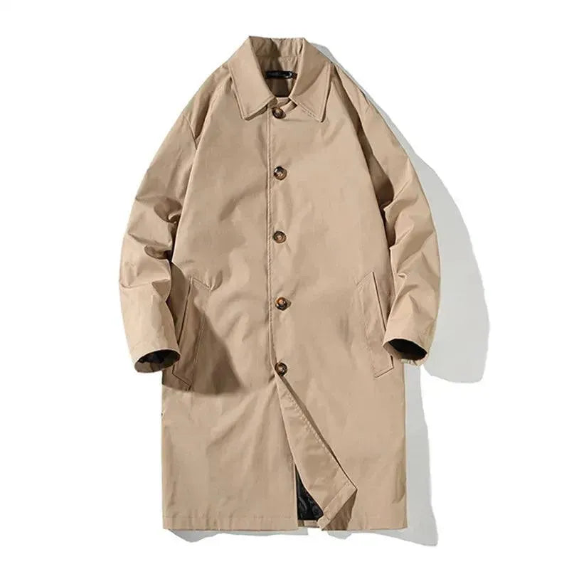 Men's Faux Leather Coat Longline Modern Style