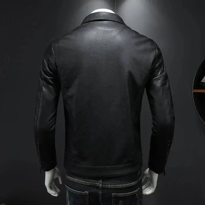 Men’s Faux Leather Trucker Jacket Casual Style