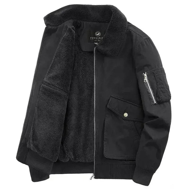 Men’s Fleece Bomber Jacket Warm Style